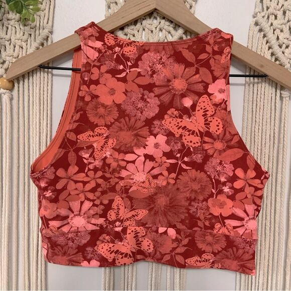 AERIE Offline Real Me XTRA Twist Crop Tank Top Coral Red Orange Large - Picture 2 of 10
